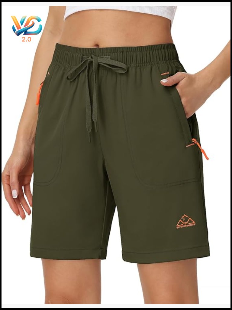 8" Quick Dry Lightweight Hiking Shorts With Pockets